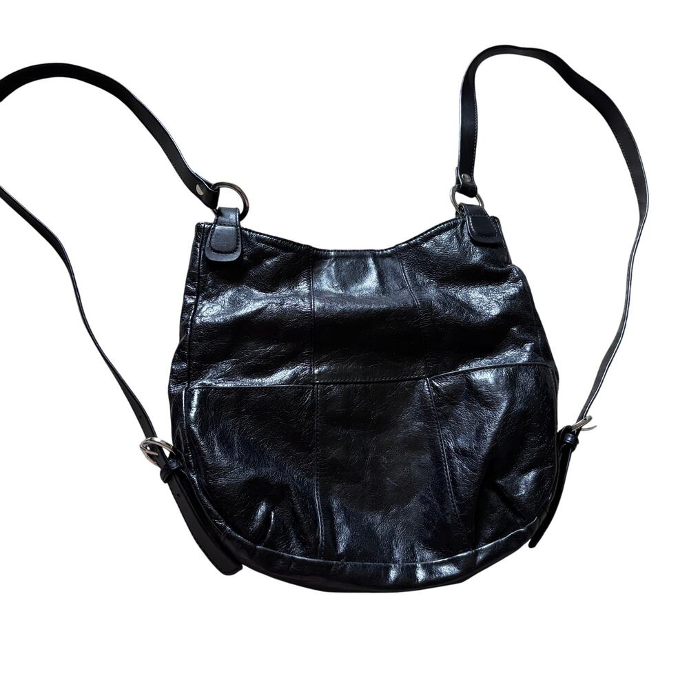 Ellington vintage 90’s Y2K black leather convertible bag backpack zip